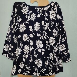 CD Sport Floral Navy and White Women's Top